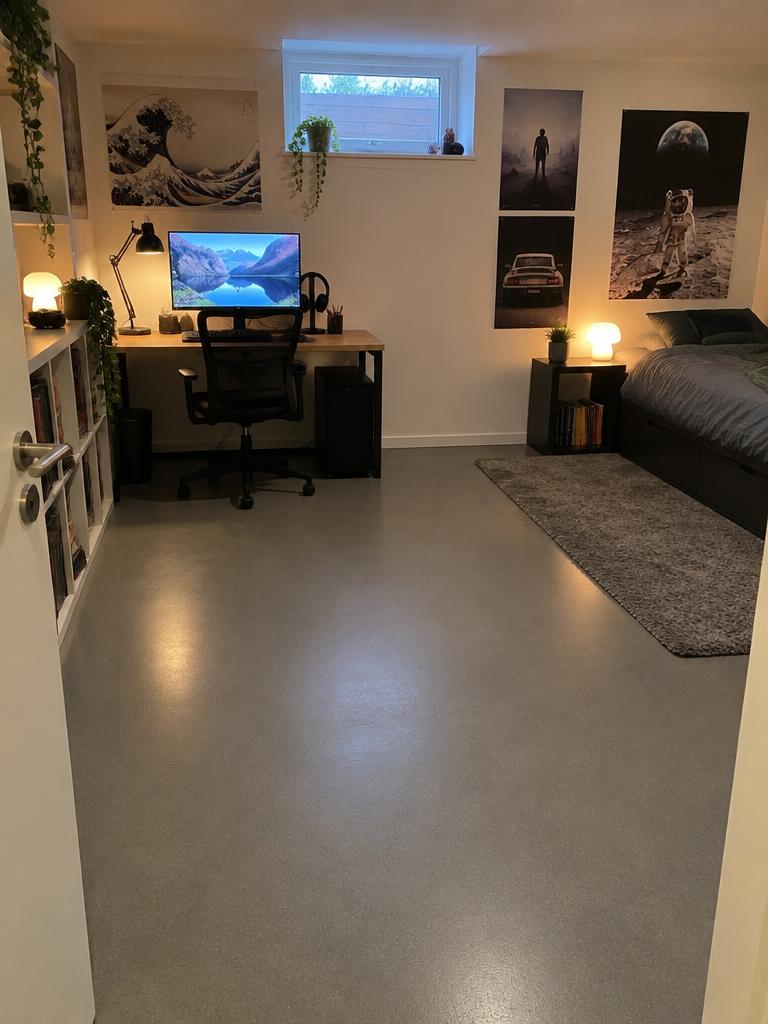 StoneCarpet-gulv i kælderværelse