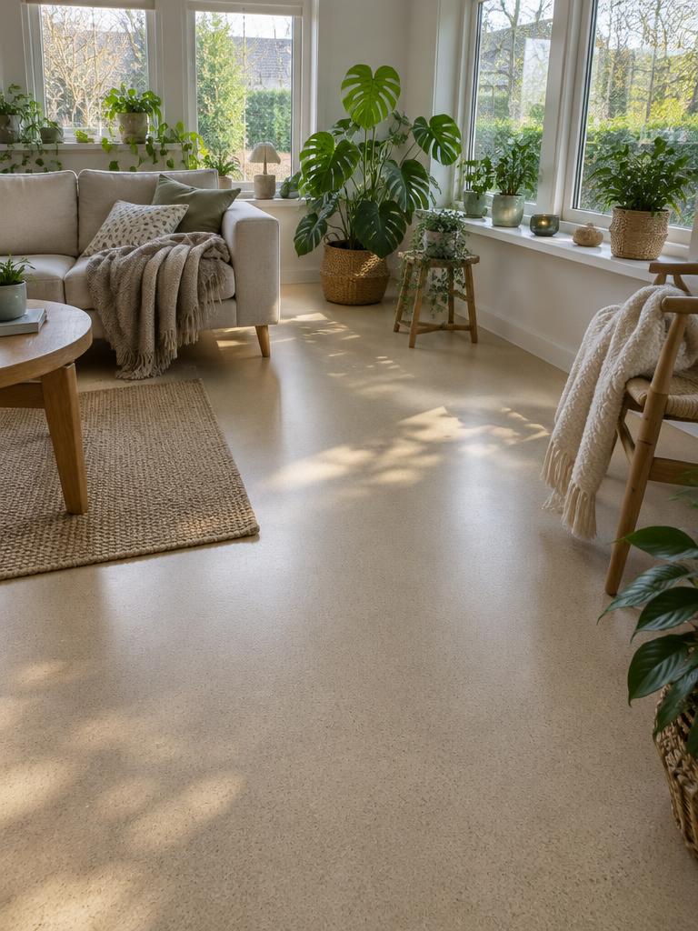 StoneCarpet-gulv i udestue med sofa