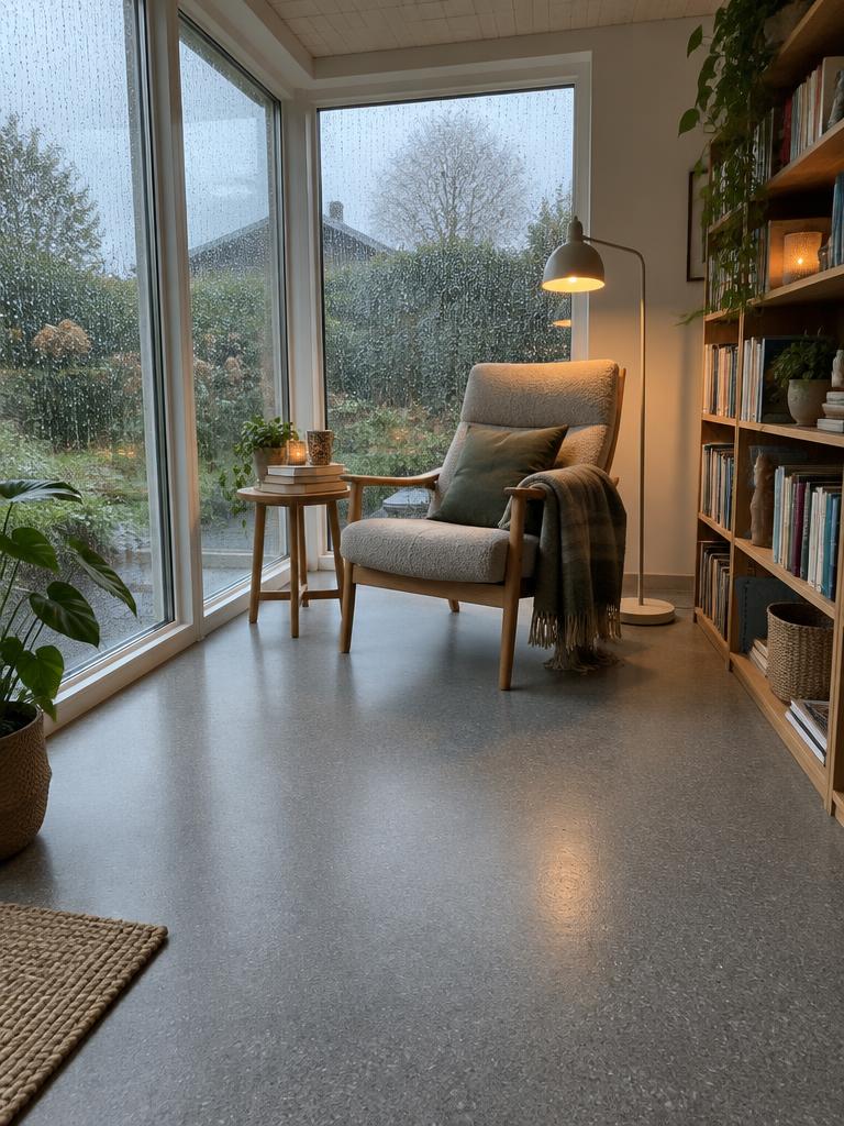 StoneCarpet-gulv i udestue med læsekrog